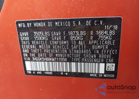 2019 Honda Fit Ex z USA, uszkodzony, nr VIN 3HGGK5H88KM711558